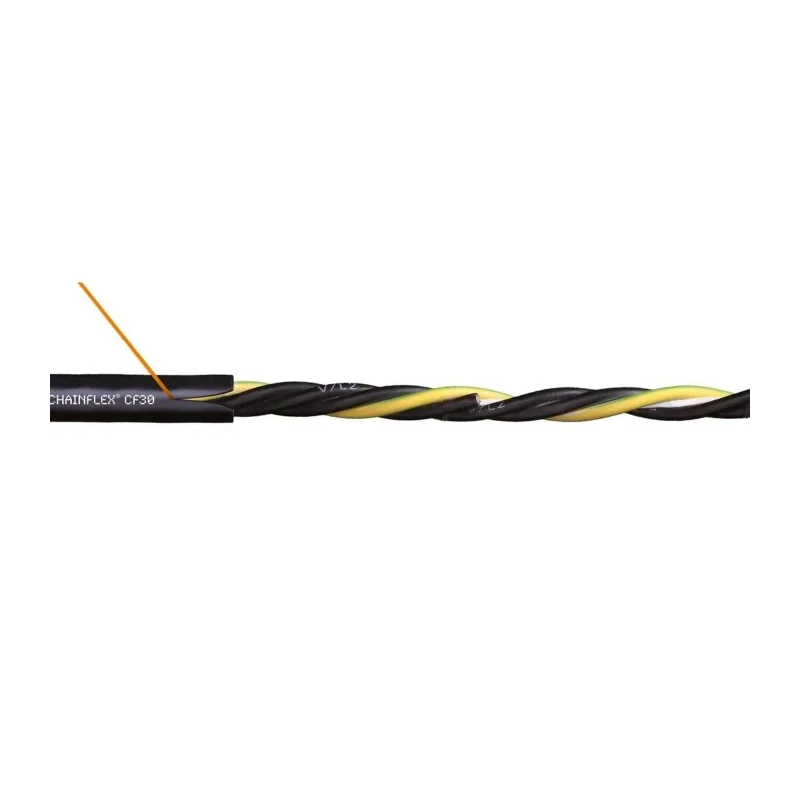 Igus 4 Core Black Multi-Core Main Power Cable 4mm² CSA 85°C, Stranded Nickel Chrome Conductor CF30.40.04 (100m)