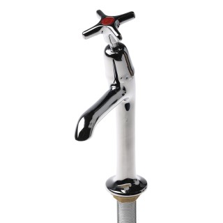 Pegler Yorkshire Chrome Plated Brass Twist Handle High Neck Hot Sink Tap BSP 303007