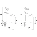Pegler Yorkshire Chrome Plated Brass Twist Handle High Neck Hot Sink Tap BSP 303007