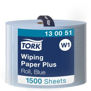 Tork Roll Paper Towel, 2 Ply, 23.5 cm Width, 510 m Length, 1500 Sheets, Blue, FSC Certified 130051