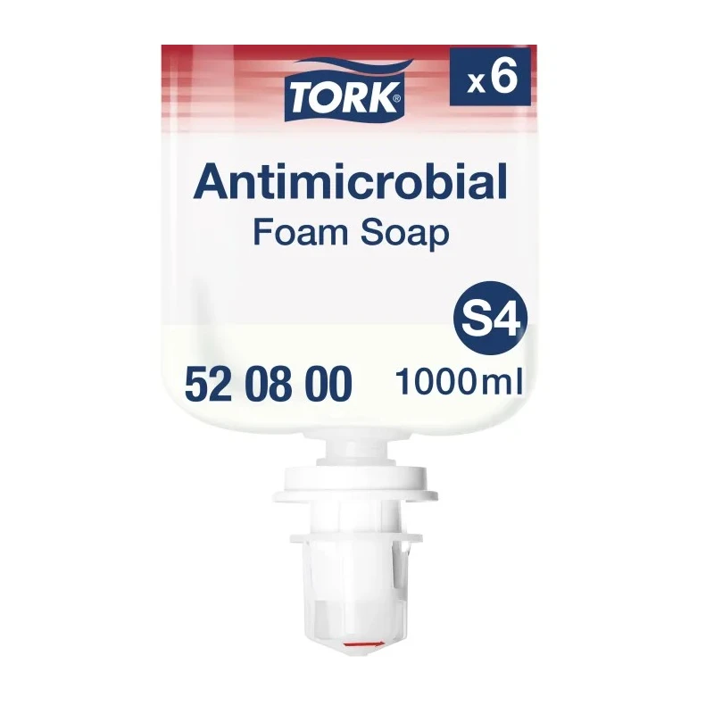 Tork Antimicrobial Foam Hand Soap Transparent 1000 ml Manual Dispenser Compatible 520800