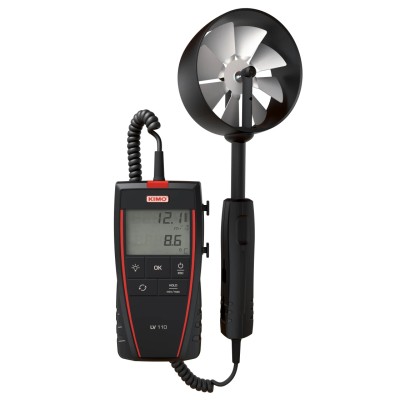 KIMO Rotary Vane Anemometer, Measures Air Velocity and Air Flow, 35 m/s, LV 110 S