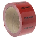 RS PRO Red Polypropylene Vinyl Pipe Marking Tape 50mm Width x 33m Length, Pre-printed Fire Main 711-407