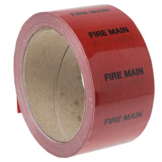 RS PRO Red Polypropylene Vinyl Pipe Marking Tape 50mm Width x 33m Length, Pre-printed Fire Main 711-407
