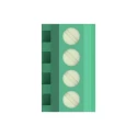TE Connectivity PCB Terminal Block 7-Contact, 2.54 mm Pitch, Board Mount, Brass Housing, Green, 150V, 10A 282834-7