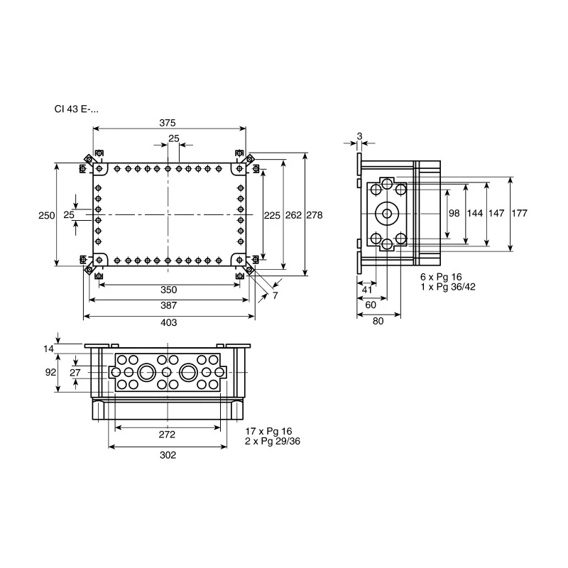 Eaton Contactor Mounting Enclosure for use with DIL2AM Series and DIL2M Series CI43E