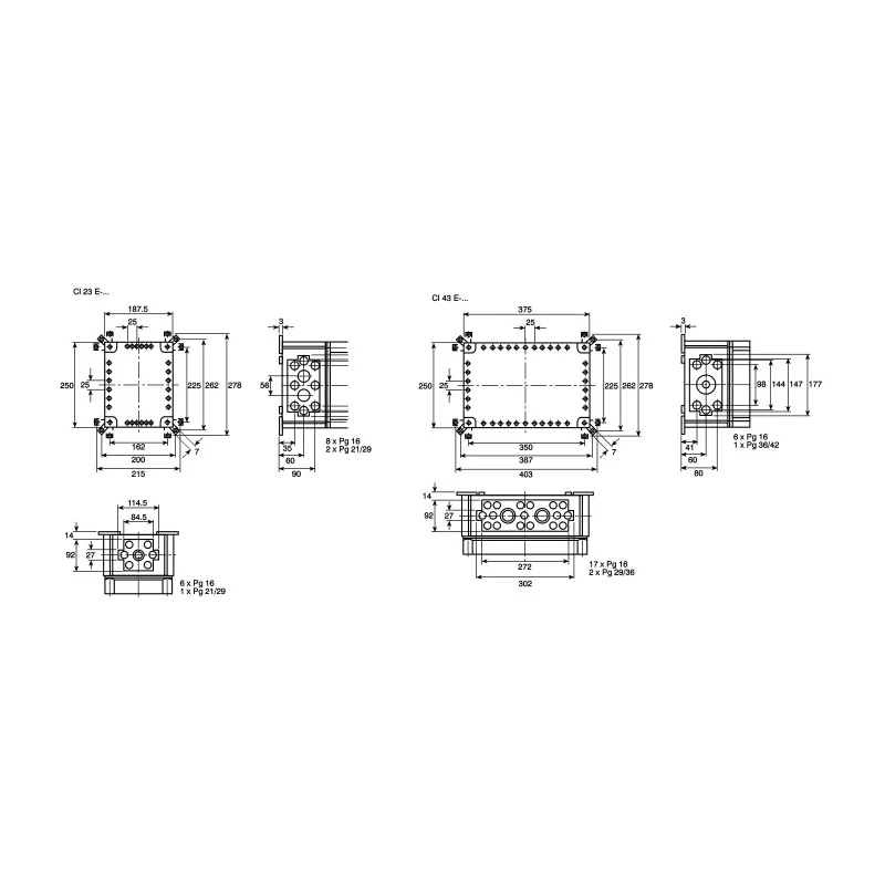 Eaton Contactor Mounting Enclosure for use with DIL2AM Series and DIL2M Series CI43E