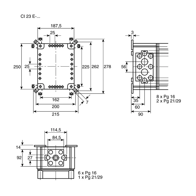 Eaton Contactor Mounting Enclosure for use with DIL2AM Series and DIL2M Series CI43E