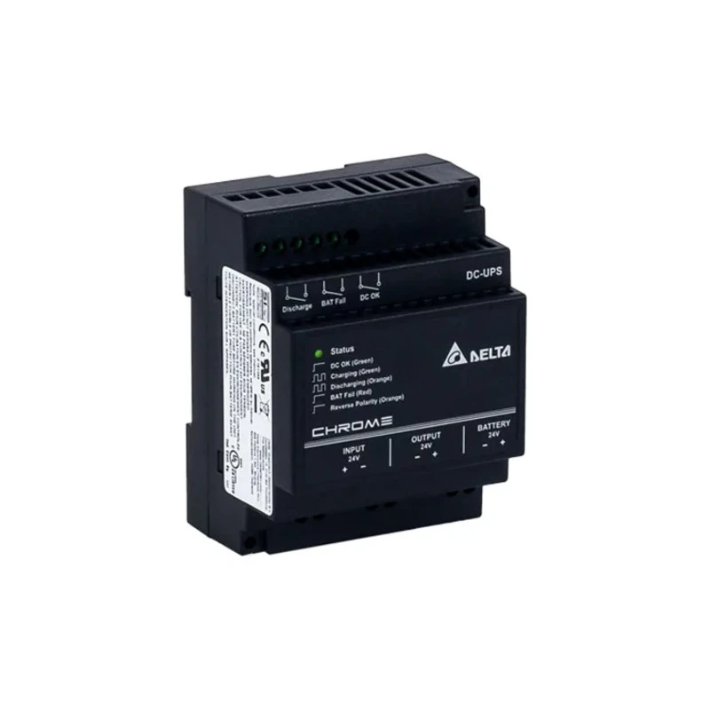 Delta Electronics Chrome DC Uninterruptible Power Supply 24V DC Output, 24-28V DC Input, 240W, 240VA, DIN Rail DRU-24V10ACZ