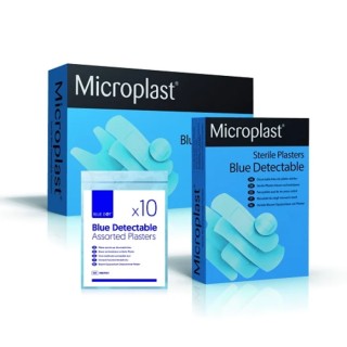 Crest Medical Blue Detectable Plaster Strips with Hydrogenated Hydrocarbon Resin, 70% Viscose and Polyurethane Coated C2373