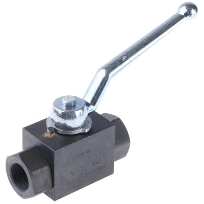 Parker Phosphate Steel Hydraulic Ball Valve Lever Operation 1/2 in Port Size 500 bar Pressure KH1/2CFX