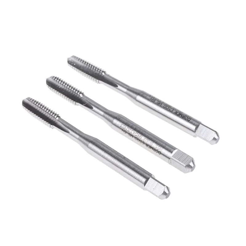 Dormer Tap Set M6 Thread Metric Standard Hand Tap, HSS Material, 3 Pieces, 66mm Overall Length E500M6NO6