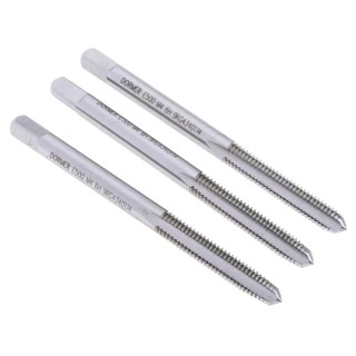 Dormer Metric Standard Machine Tap Set with M4 Thread Size, HSS, 3 Piece, Straight Flute, ISO 529 E500M4NO6