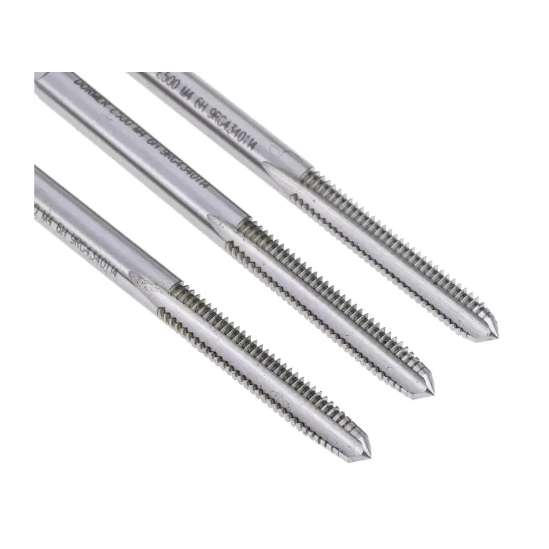 Dormer Metric Standard Machine Tap Set with M4 Thread Size, HSS, 3 Piece, Straight Flute, ISO 529 E500M4NO6