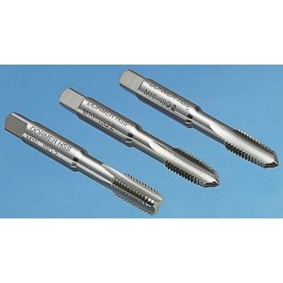 Dormer HSS Straight Flute Tap Set 4 UNC Thread, Bright Finish, 3 Pieces E5154-40NO6