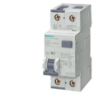 Siemens Residual Current Circuit Breaker with Overload Protection, 10A Current Rating, 2-Pole, 10 mA Trip 5SU1154-6KK10
