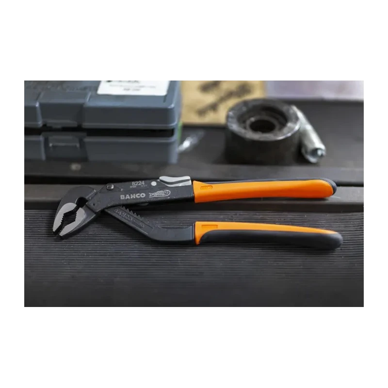 Bahco Professional Water Pump Plier, Steel, Black Finish, 250mm Length, 41.85mm Jaw, Slip Joint 8224 IP