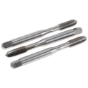 Dormer Tap Set, 1/4 UNF Thread, UNF Standard, Straight Flute Hand Tap, HSS Material, Bright Finish, 3 Pieces E5241/4NO6