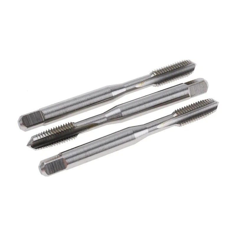 Dormer Tap Set, 1/4 UNF Thread, UNF Standard, Straight Flute Hand Tap, HSS Material, Bright Finish, 3 Pieces E5241/4NO6