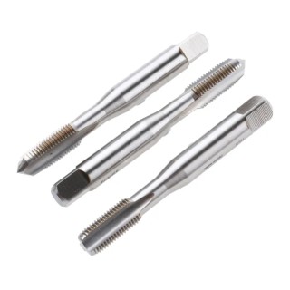 Dormer Hand Tap Set 3 Pieces 3/8 UNF Thread, UNF Standard, Straight Flute, HSS Bright Finish E5243/8NO6