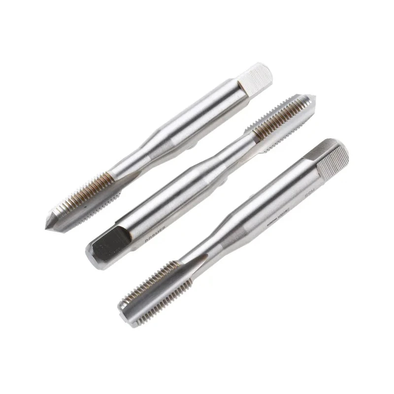 Dormer Hand Tap Set 3 Pieces 3/8 UNF Thread, UNF Standard, Straight Flute, HSS Bright Finish E5243/8NO6