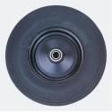 Guitel Hervieu Black Rubber Trolley Wheel, 500 kg Load Capacity, 400mm Diameter, 90mm Width, Ball Bearing Hub BWB405RIB