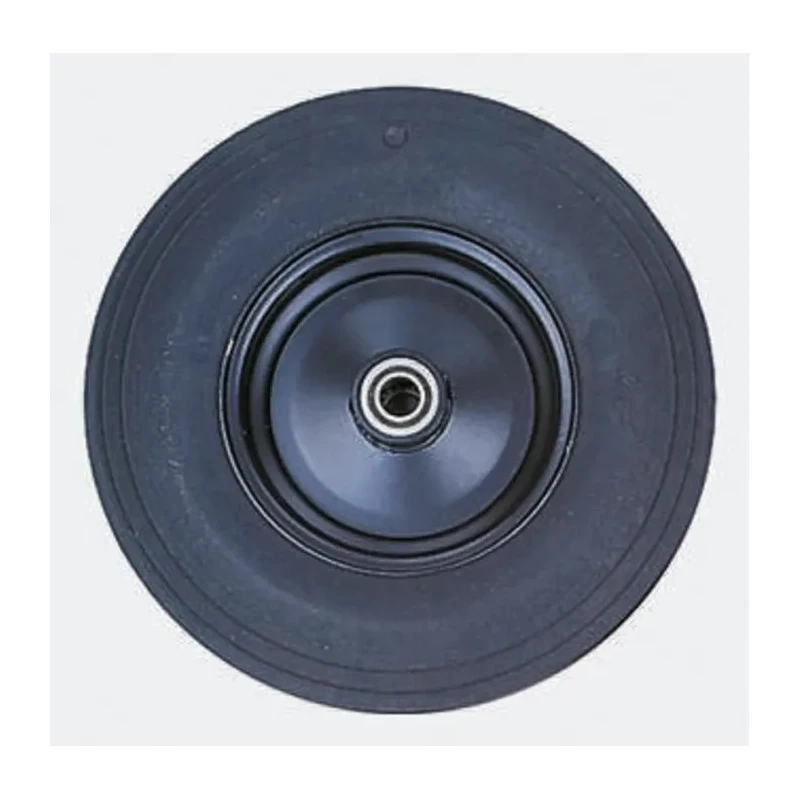Guitel Hervieu Black Rubber Trolley Wheel, 500 kg Load Capacity, 400mm Diameter, 90mm Width, Ball Bearing Hub BWB405RIB