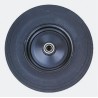 Guitel Hervieu Black Rubber Trolley Wheel, 500 kg Load Capacity, 400mm Diameter, 90mm Width, Ball Bearing Hub BWB405RIB