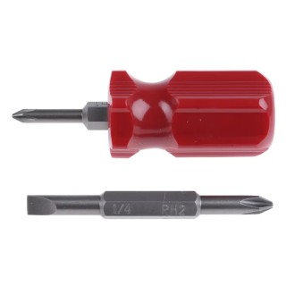 RS PRO Stubby Screwdriver, 1/4 in and 3/16 in PH1 and PH2 Tip, 50 mm Blade Length, 75 mm Overall Length 241-7769