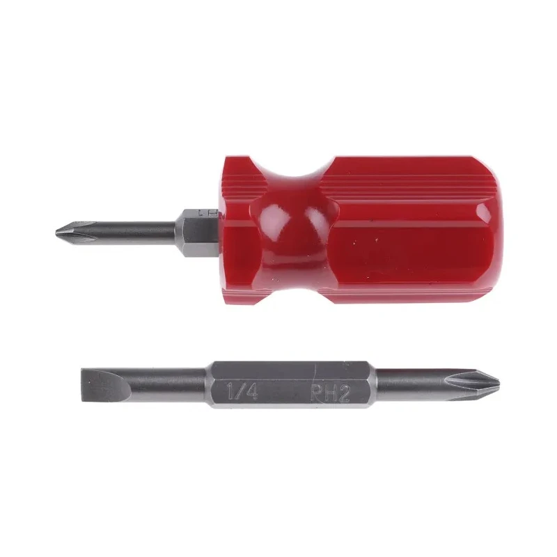 RS PRO Stubby Screwdriver, 1/4 in and 3/16 in PH1 and PH2 Tip, 50 mm Blade Length, 75 mm Overall Length 241-7769