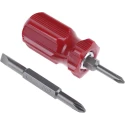 RS PRO Stubby Screwdriver, 1/4 in and 3/16 in PH1 and PH2 Tip, 50 mm Blade Length, 75 mm Overall Length 241-7769
