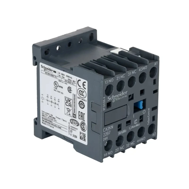 Schneider Electric TeSyS CA Contactor, 10 A, 2 NO/2 NC Configuration, 690V AC, Screw DIN Rail Mount CA2KN22B7