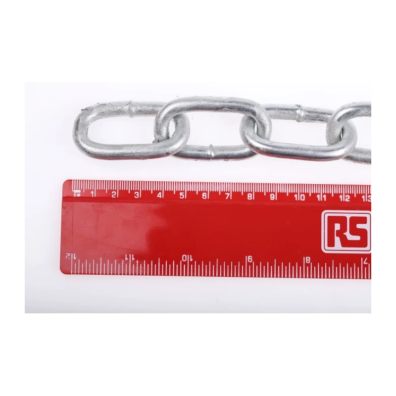 RS PRO Galvanised Steel Chain Link, 10 m Length, 38 mm Link Length, 7 mm Link Diameter, 200 kg Load Capacity 750-480