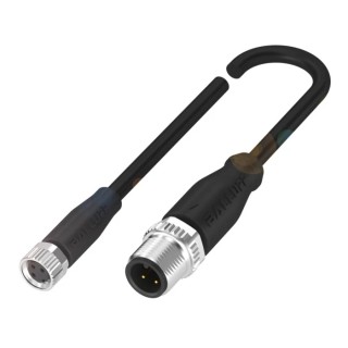 BALLUFF Female 4 Way Straight to Male 4 Way Straight Sensor Actuator Cable 300mm BCC03F4