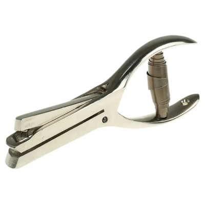 Idento Manual Hole Punch with 1 Triangle Hole, Depth 50 mm, Nickel Plated LZ 50