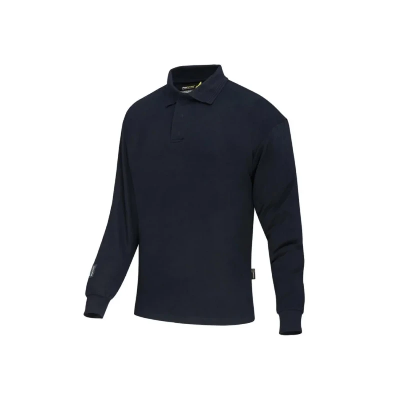 ProGARM Premium Navy Fabric Polo Shirt Long Sleeve Men Size S EN ISO 11612:2015 5200-RNV-S