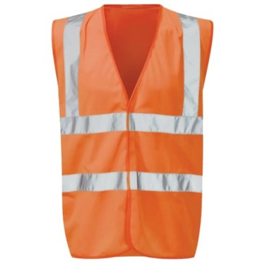 Orbit International Orange Velcro Hi Vis Vest Polyester, L HVW03-O-L