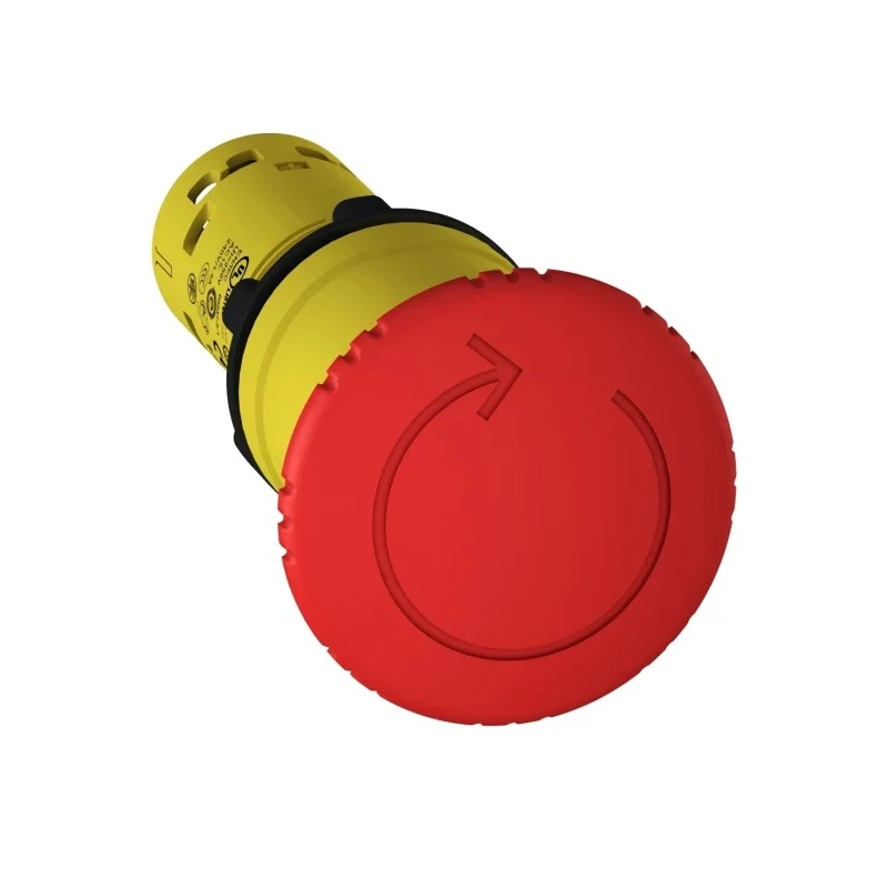 Schneider Electric Harmony Series Twist Release Emergency Stop Push Button, Panel Mount, 22 mm Cutout, 1 NC, IP65 XB7NS8442
