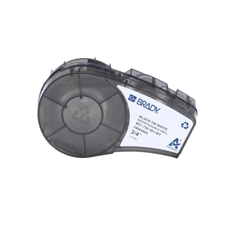 Brady Black on Black White Label Printer Tape 19.05 mm Width 6.4 mm Label Length Laminated M21-750-581-WT
