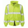 Orbit International Valiant Yellow Unisex Hi Vis Jacket, Size M, Hooded, Zipper with Silver Press Stud Storm Flap H0212/O
