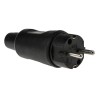 Kopp 16A 250V Type F German Schuko Mains Plug Black Rubber Cable Screw Termination 1795.1600.9