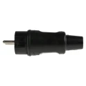 Kopp 16A 250V Type F German Schuko Mains Plug Black Rubber Cable Screw Termination 1795.1600.9