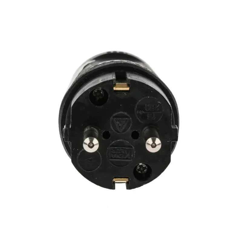 Kopp 16A 250V Type F German Schuko Mains Plug Black Rubber Cable Screw Termination 1795.1600.9