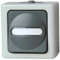 Kopp Grey Series Wall Switch, 3 Gang Series Cross & Heating Main Push Button Control Switch 25V 10A IP44 5607.5600.9