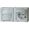 Kopp 16A White Earthed Plug Socket with Switched 2-Pole Configuration IP44 SEBS Material 1312.0200.3