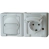 Kopp 16A White Earthed Plug Socket with Switched 2-Pole Configuration IP44 SEBS Material 1312.0200.3