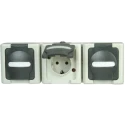 Kopp 16A Grey Protective Contact Plug Socket Surface Mount IP44 250V ac 1313.5600.5