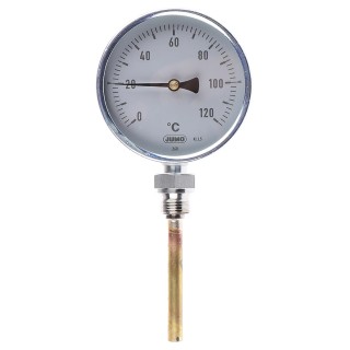 Jumo Dial Thermometer 120 °C 100mm Dial Size Galvanised Steel Case Germany 608001/1810-818-841-10-104-46-26-100/000