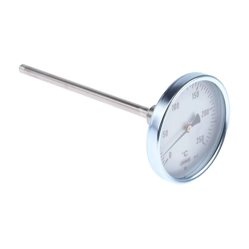 Jumo Dial Thermometer 100mm Dial Size, Galvanised Steel Case, 250°C Maximum 608001/0110-834-841-10-104-26-26-200/000