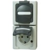 Kopp 16A Grey 2 Gang Surface Mount Plug Socket Indoor & Outdoor Type F 1314.5600.8